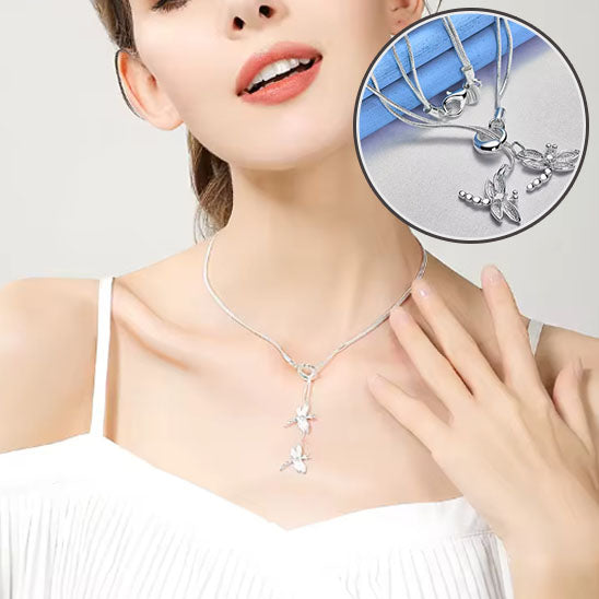 Collier argent femme | Libellule